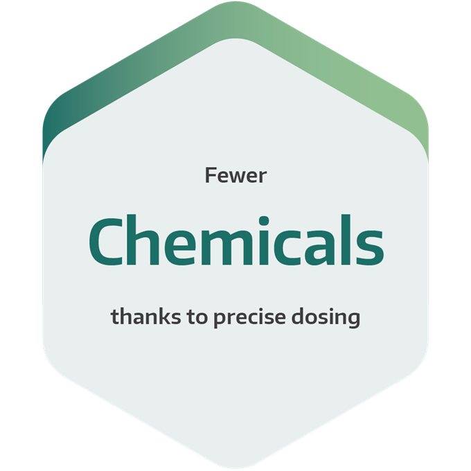 Less chemicals: automatic dosing 