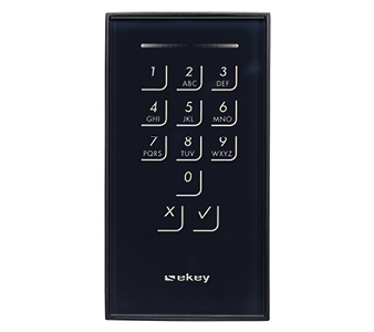 Keypad integrated into the door leaf