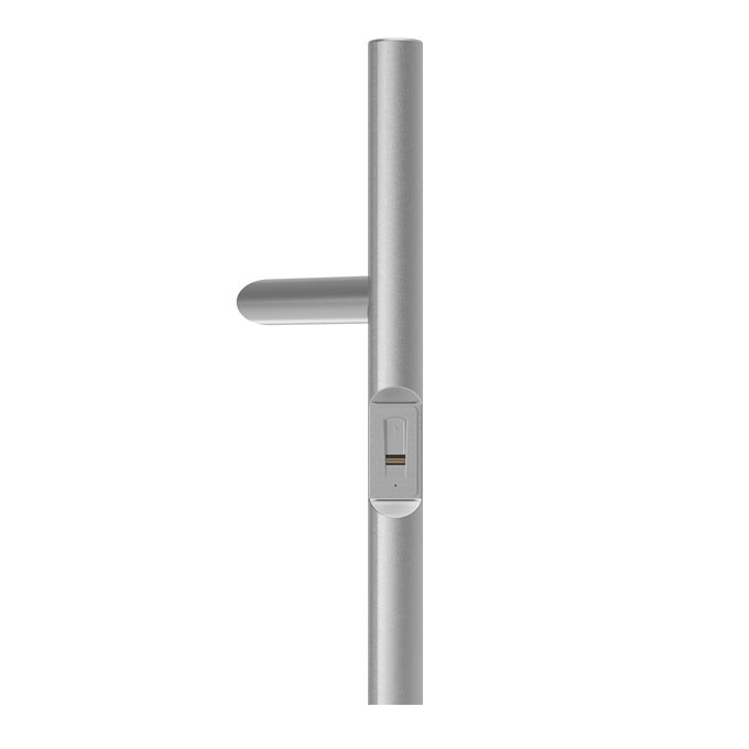 Pull bar handle with integrated finger scan