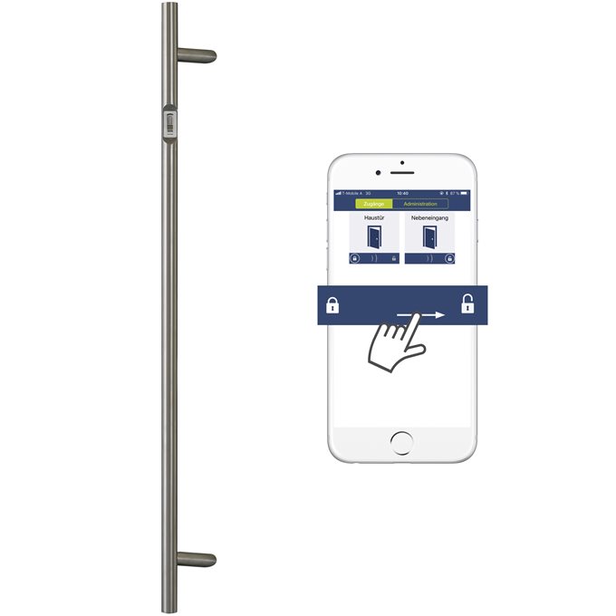Push handle with integrated fingerscan
